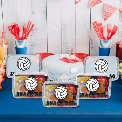 12 Pcs Volleyball Snack Bags for Team Gifts Volleyball Goodie Treat Candy Pouch Bags Clear PVC Waterproof with Zipper Party Favors for Team Ground Birthday Gifts Sport Supplies