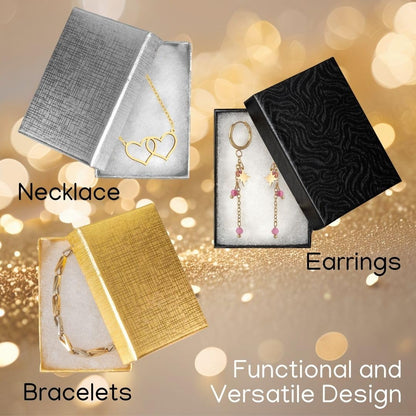 Jewelry Gift Boxes 6 Pack 3.1x2.25x1 inch Cardboard Jewelry Box, Cotton Filled Small Jewelry Gifts Boxes With Lids | For Earring, Bracelet, Necklace, Rings, Gift Boxes For Presents White
