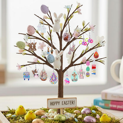 Nosiny 36 Pairs Easter Earrings for Women Bulk Colorful Easter Bunny Dangle Earrings Cute Spring Rabbit Carrot Egg Shaped Jewelry Holiday Gift