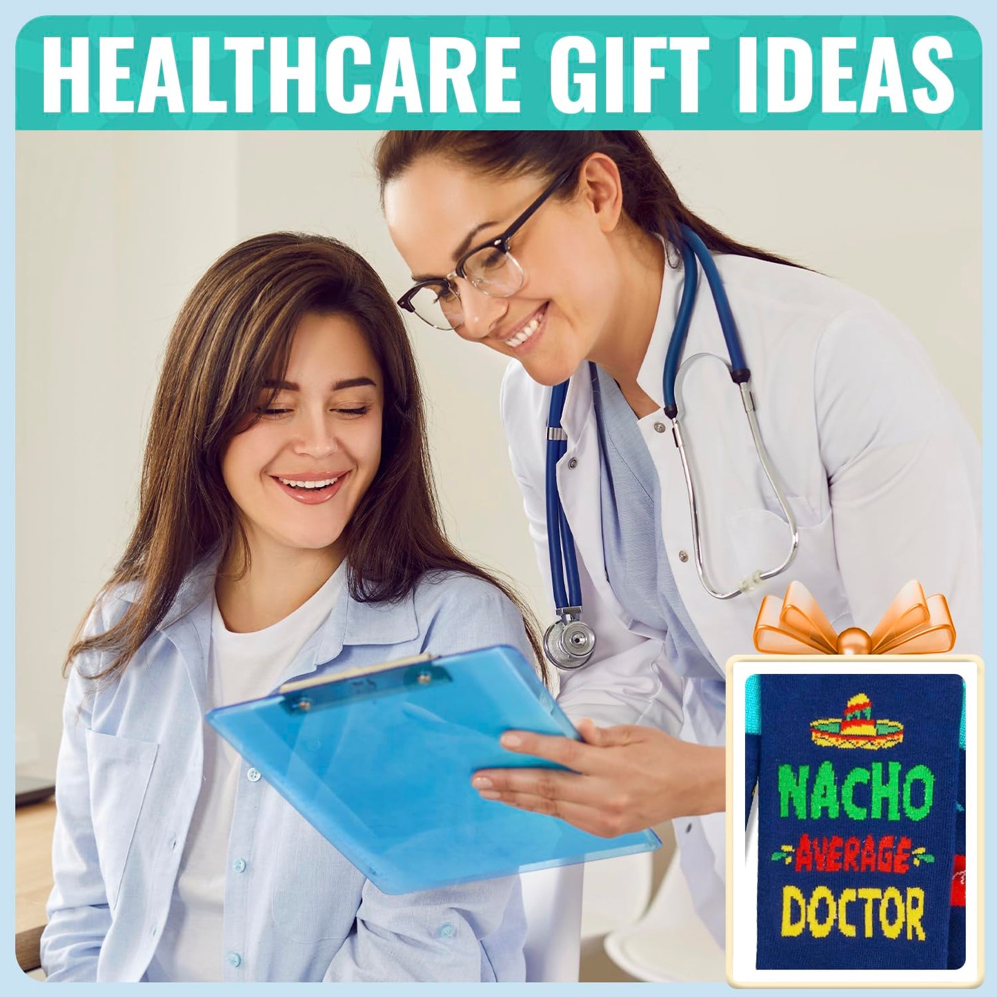 HAPPYPOP Nurse Gifts for Men Women - Nacho Average Doctor CNA EMT RN VET TECH Dentists Socks