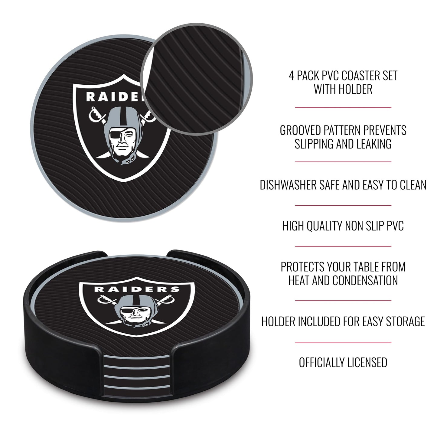 Rico Industries NFL Football Classic Favorites: PVC Coaster Set (4-Pack)