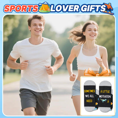 HAPPYPOP Women Men Sports Gifts - Basketball Runner Hiker Softball Skateboarder Socks