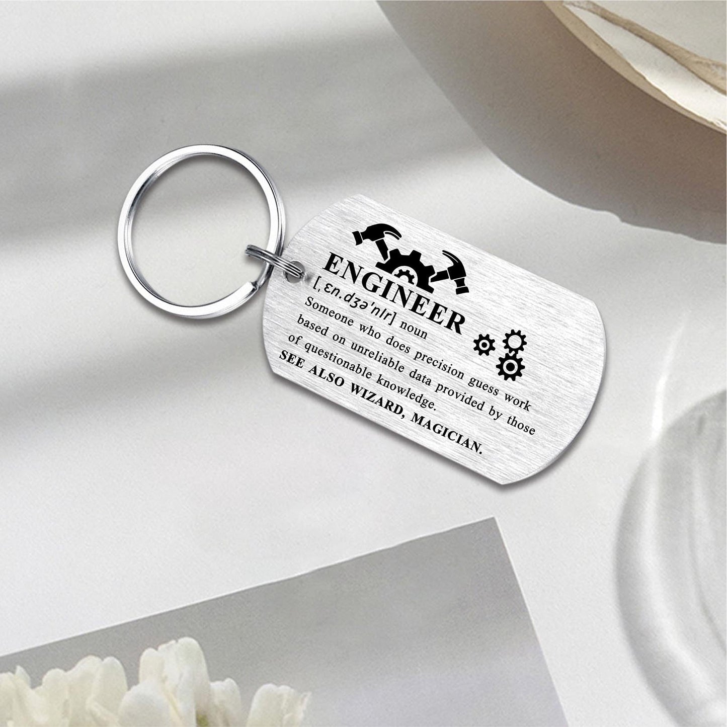 Alotozo Gifts for Engineers - Engineer Definition Keychain for Men Women - Engineering Gifts for Coworkers, Graduates, Friends - Appreciation Gift for Engineers for Christmas, Birthday