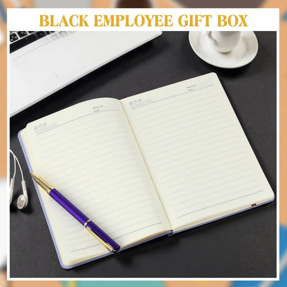 Hungdao 3 Pcs Best Principal Appreciation Gifts for Men Women A5 Leather Journal Principal Notebook with Ballpoint Pen Bags Box for Educator Retirement Birthday Teacher Coworker(Purple)