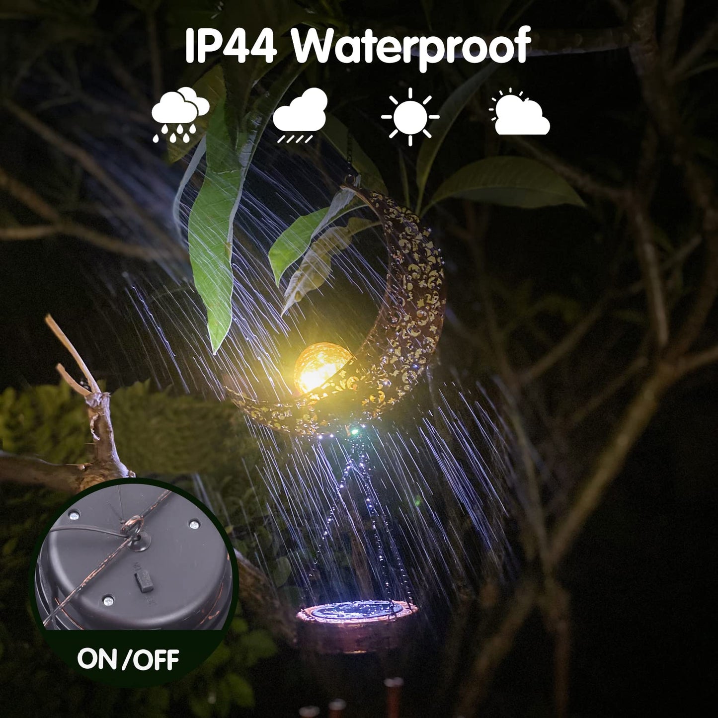 Solar Moon Wind Chimes Outdoor, Waterproof Moon Wind Bells Light Clearance for Outside, Unique Gifts for Mother's Day, Birthday, Mom, Women, Decor for Garden, Yard, Party
