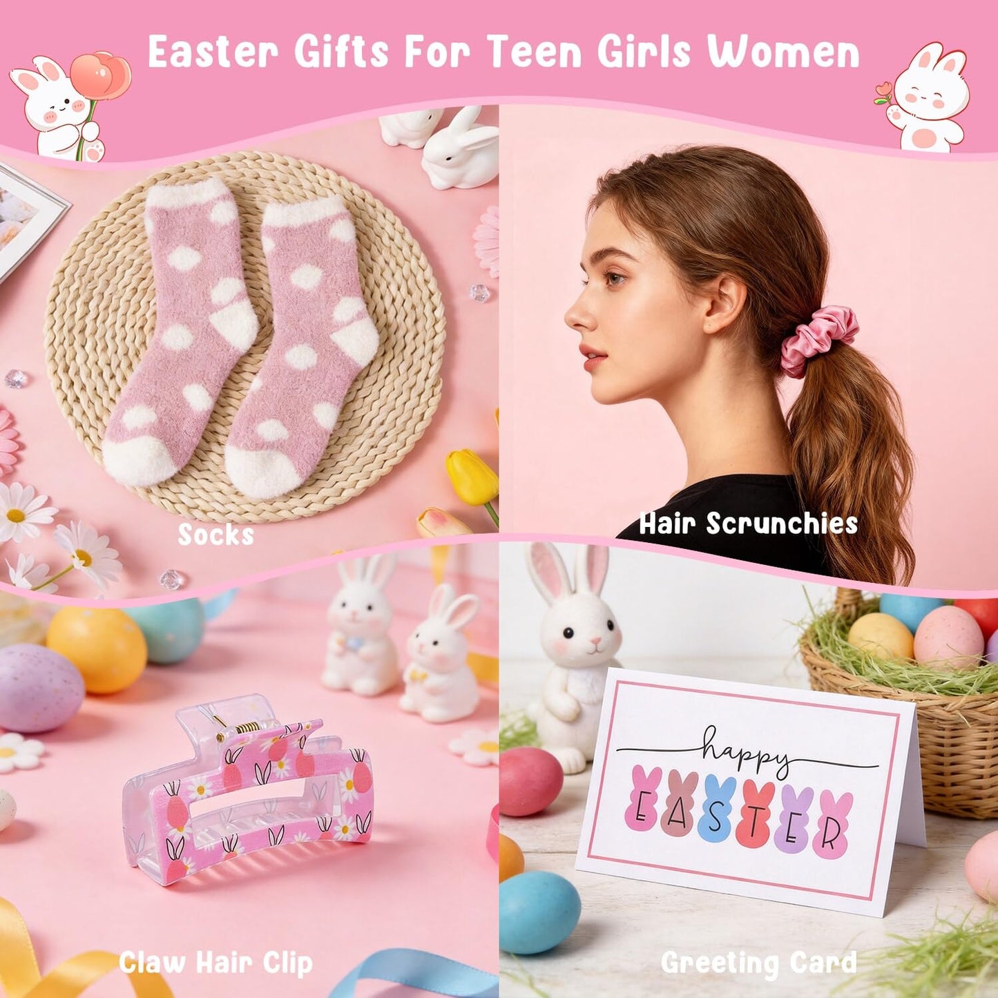Easter Basket Stuffers for Teens Girls, Unique Easter Gifts for Teens Girls Women Adult Daughter, Easter's Basket Essentials Bunny Gift for Girl Adults, Teen Girl Easter's Baskets Ideas