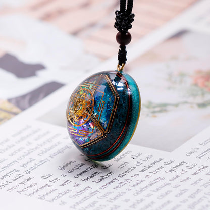 Da Piao Liang Sacred Geometry Orgone Pendant Necklace with Metatron's Cube & Mandala Design - SBB Copper Wire Energy Amulet, Black Adjustable 26-Inch Cord Chain for Spiritual Healing