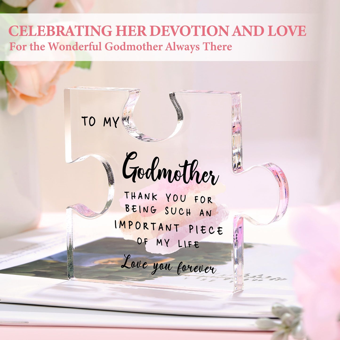 Godmother Proposal Gift Will You Be My Godmother Gift Ideas God Mother Gifts for Women Birthday God Mommy Proposal Gifts from Godchild Fairy Godmom Accessories Include Tote Bag, Glass Cup, Wine Bag