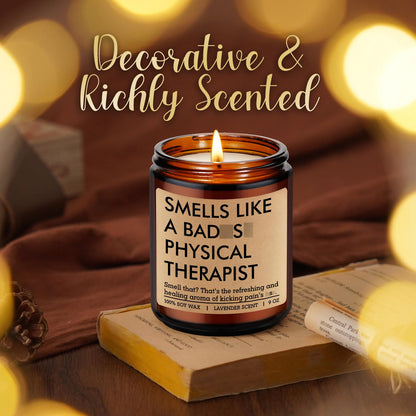 LEADO Candle, Physical Therapist Gifts - PT Month, Physical Therapy Gifts for Women, Men - Cool Fathers Day, Thank You, Appreciation, Graduation Present for PTs Therapists, PT School Graduate, Student