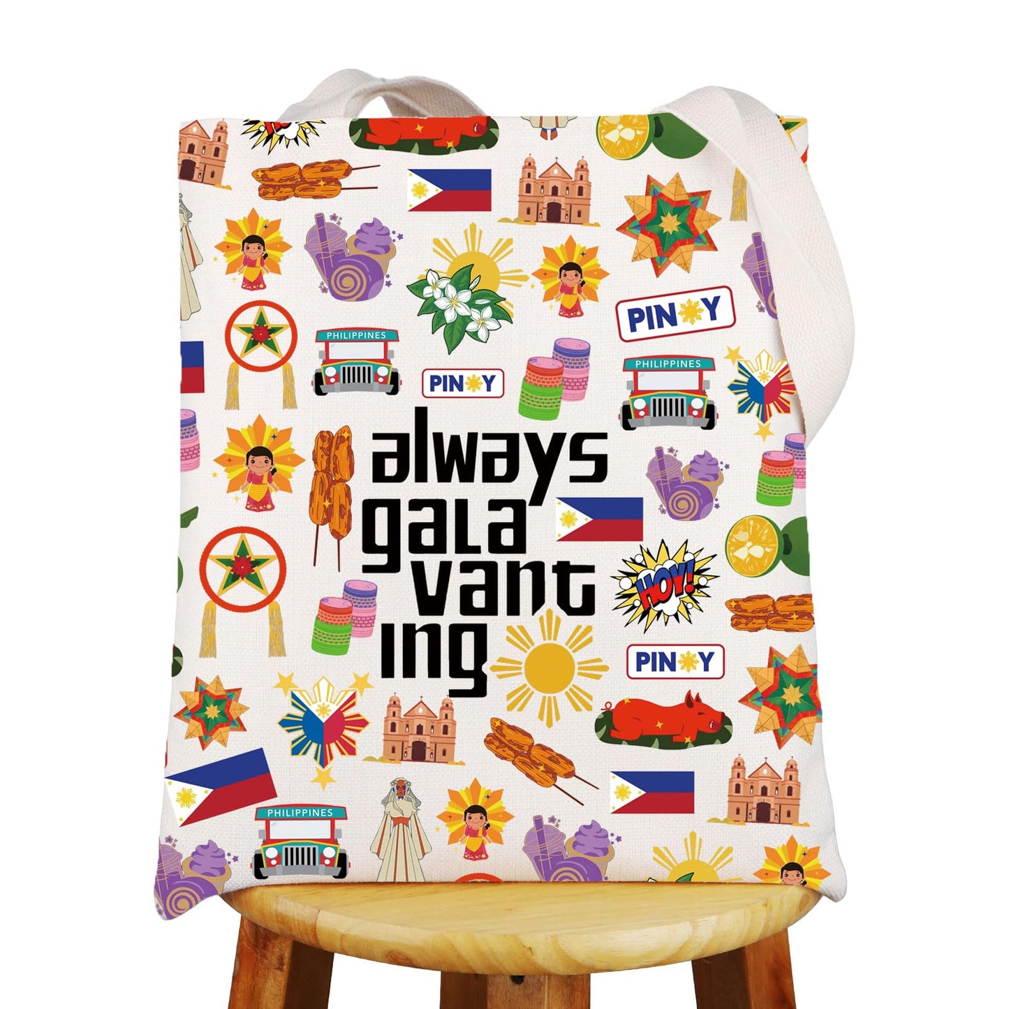 G2TUP Filipino Tote Bag Philippines Travel Bag Philippines Souvenir Gifts Filipinos Shoulder Bag Always Galavanting Gift
