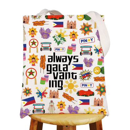 G2TUP Filipino Tote Bag Philippines Travel Bag Philippines Souvenir Gifts Filipinos Shoulder Bag Always Galavanting Gift