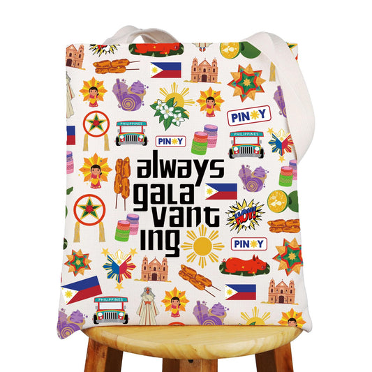G2TUP Filipino Tote Bag Philippines Travel Bag Philippines Souvenir Gifts Filipinos Shoulder Bag Always Galavanting Gift