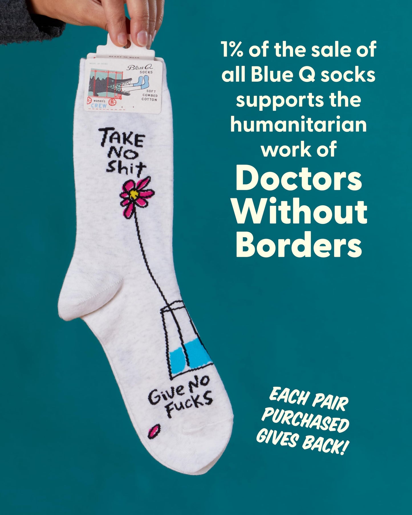 Blue Q Women's Funny Novelty Crazy Crew Socks with Sayings