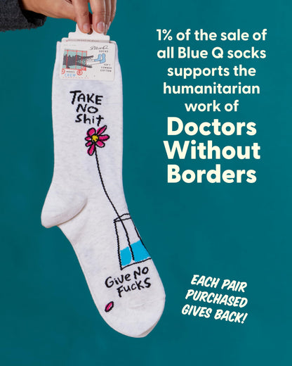 Blue Q Women's Funny Novelty Crazy Crew Socks with Sayings