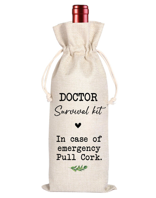 Doctor Gifts,Doctor Survival Kit,Doctor Graduation Gifts,Unique Gifts for Doctors,Doctor Thank You Gift Wine Bag,Doctor Gifts for Women,Men,Physicians Week,Birthday,Medical School Graduation11WB70