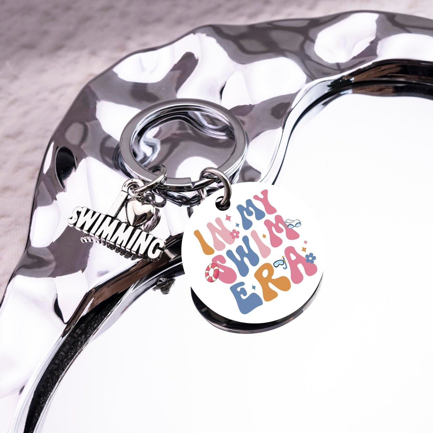 Swim Gifts for Women Unique Pool Keychain for Swim Coach Mom Swimming Lover Gift for Girl Swimmer Best Birthday Gifts for Swimming Team