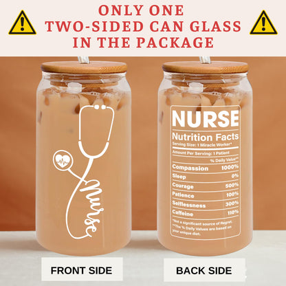 SUCHAGIFT Nurse Gifts for Women - Nurses Week Gifts - Gift for Nurses - Nurse Rn Practitioner Gift for Women - Retirement, Birthday, Graduation, Christmas Appreciation Nursing Ideas - 16 Oz Can Glass