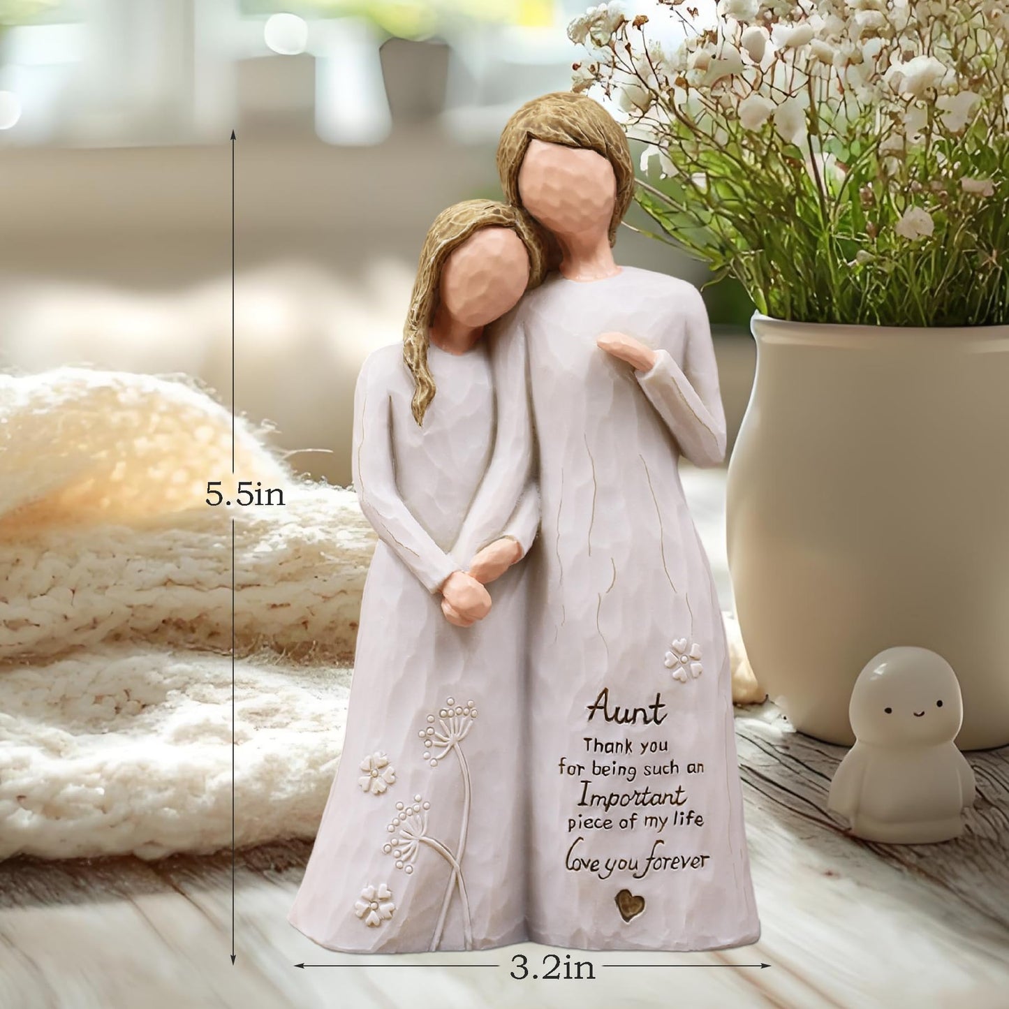 Aunt Birthday Gifts, Gifts for Aunts from Niece, Auntie Gift Ideas, Best Aunt Ever Gift, Aunt Niece Embrace Hand-Painted Resin Figurine