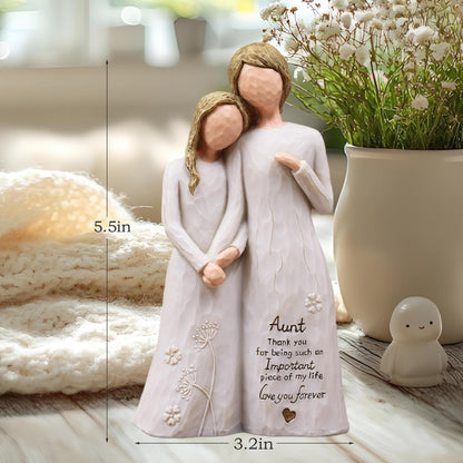 Aunt Birthday Gifts, Gifts for Aunts from Niece, Auntie Gift Ideas, Best Aunt Ever Gift, Aunt Niece Embrace Hand-Painted Resin Figurine