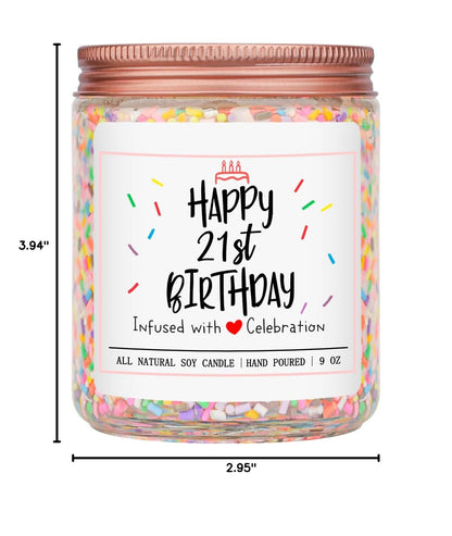 Homsolver 21st Birthday Gift for Her, Perfect Ideas Happy Birthday Presents for Women, Friends, Sister, Daughter, Vanilla Cream Scent Handmade Aromatherapy Candle Decorations