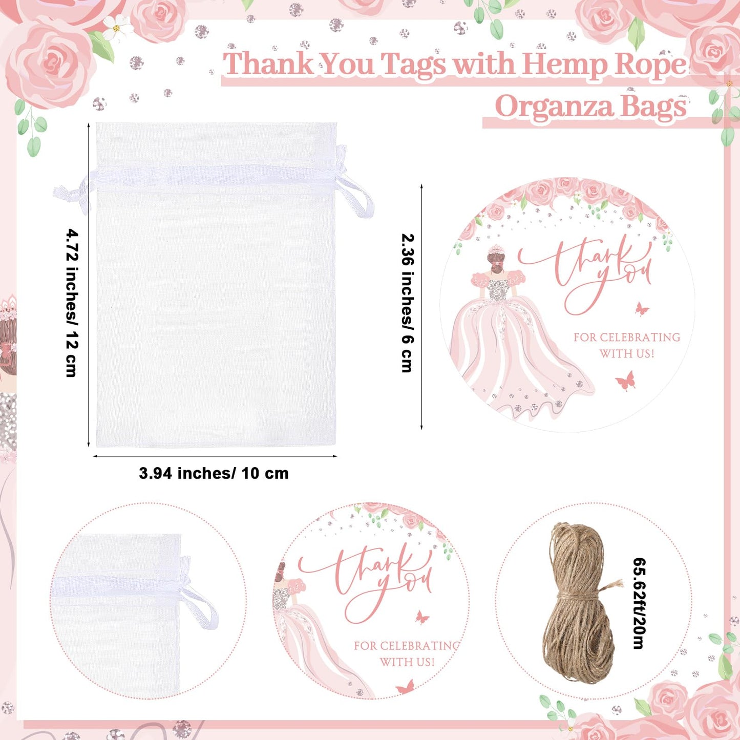 SiliFine 30 Set Quinceanera Party Favors for Guests Sweet 15th Acrylic Shot Glasses Bottle Opener Keychain Organza Bags Thank You Cards Rope Quinceanera Gift for 15th Birthday Party Favor (Pink)