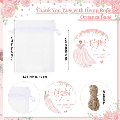 SiliFine 30 Set Quinceanera Party Favors for Guests Sweet 15th Acrylic Shot Glasses Bottle Opener Keychain Organza Bags Thank You Cards Rope Quinceanera Gift for 15th Birthday Party Favor (Pink)