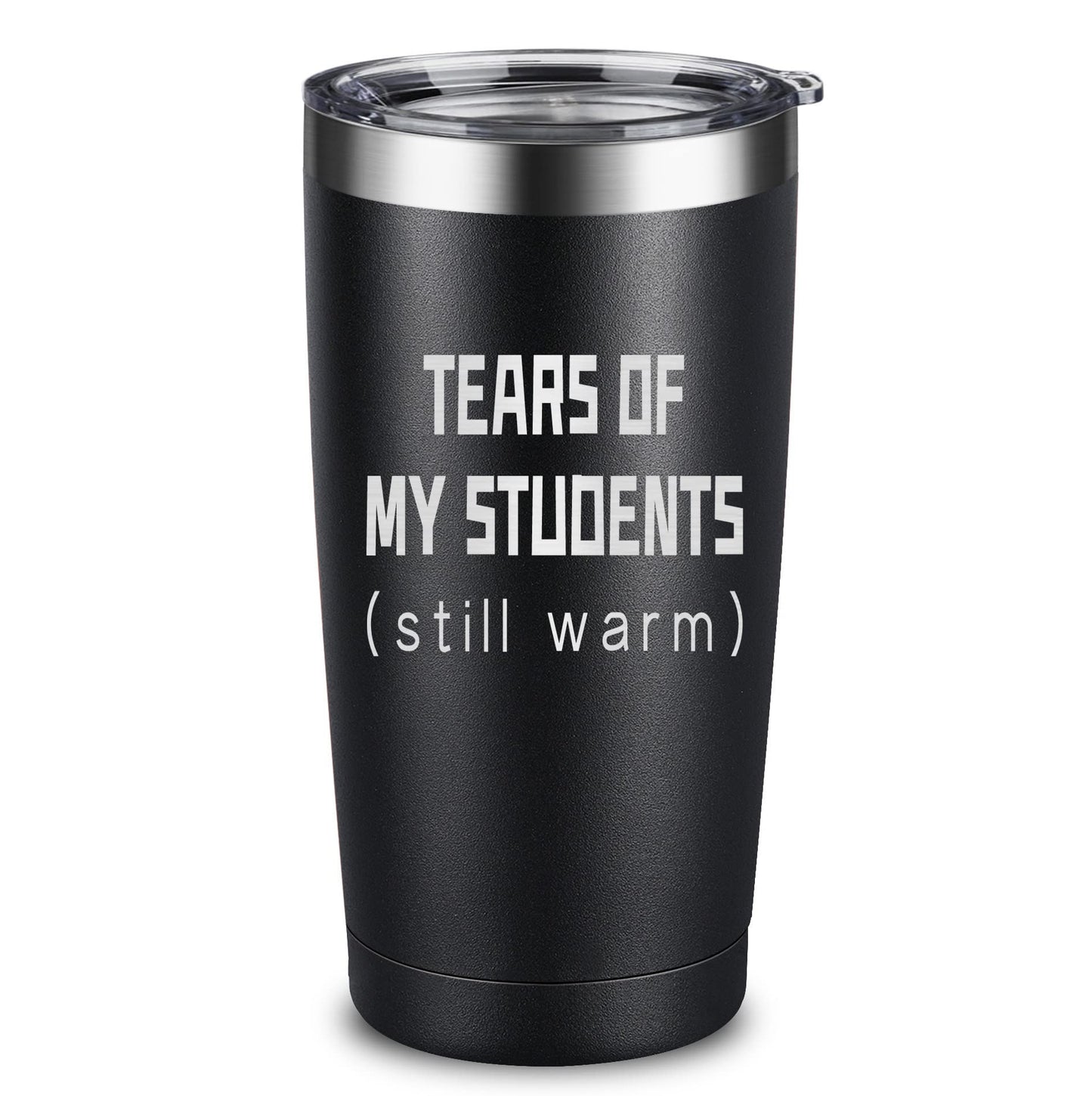 ARIABLE Tears of Students Coffee Mug - Funny Gifts for Teacher - 20 Ounce Engraved Stainless Steel Insulated Tumbler, Black