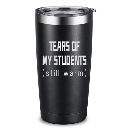 ARIABLE Tears of Students Coffee Mug - Funny Gifts for Teacher - 20 Ounce Engraved Stainless Steel Insulated Tumbler, Black