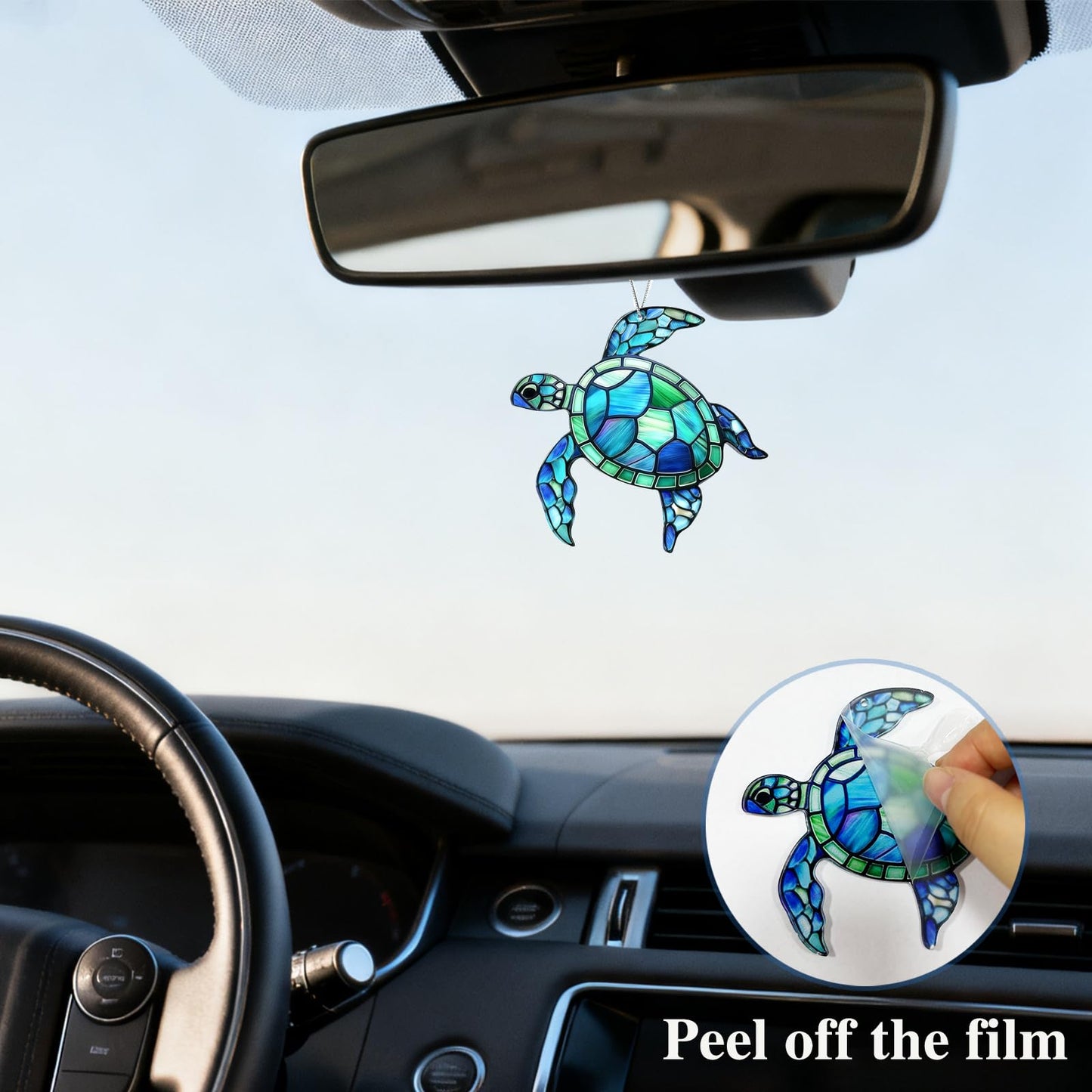Sea Turtle Acrylic Suncatcher Ornament with Story Card,Sea Turtle Gifts Card for Friends, Beach Ornaments Valentine Birthday Graduation Gift for Friendship Women (Blue)