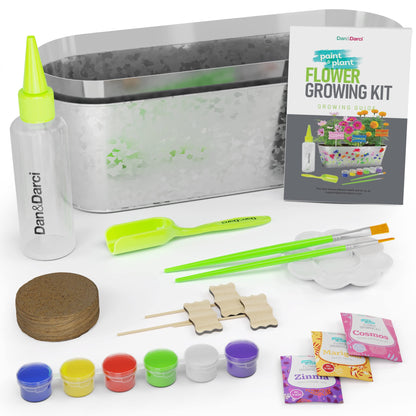 Dan&Darci Paint & Plant Flower Growing Kit for Kids - Gift Ideas Age 5 6 7 8-12 Year Old Girl - Birthday Crafts Gifts for Girls & Boys, Fun Gardening Kits, Art Projects for Ages 5-12 Years