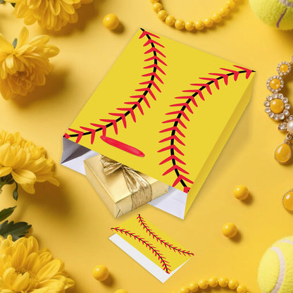 Large Softball Party Gift Bag with Tissue Paper and Greeting Card for Girls Women Birthdays Party Favor Sport Birthday Goodie Bag Team Gifts Sports Celebrations