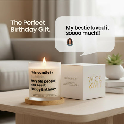 Funny Birthday Gifts for Women and Men, Sarcastic Gift for Friend Sister BFF Coworker Vanilla Lavender Soy Back and Body Hurts Candle Ready to Gift Box by Wick and Wit