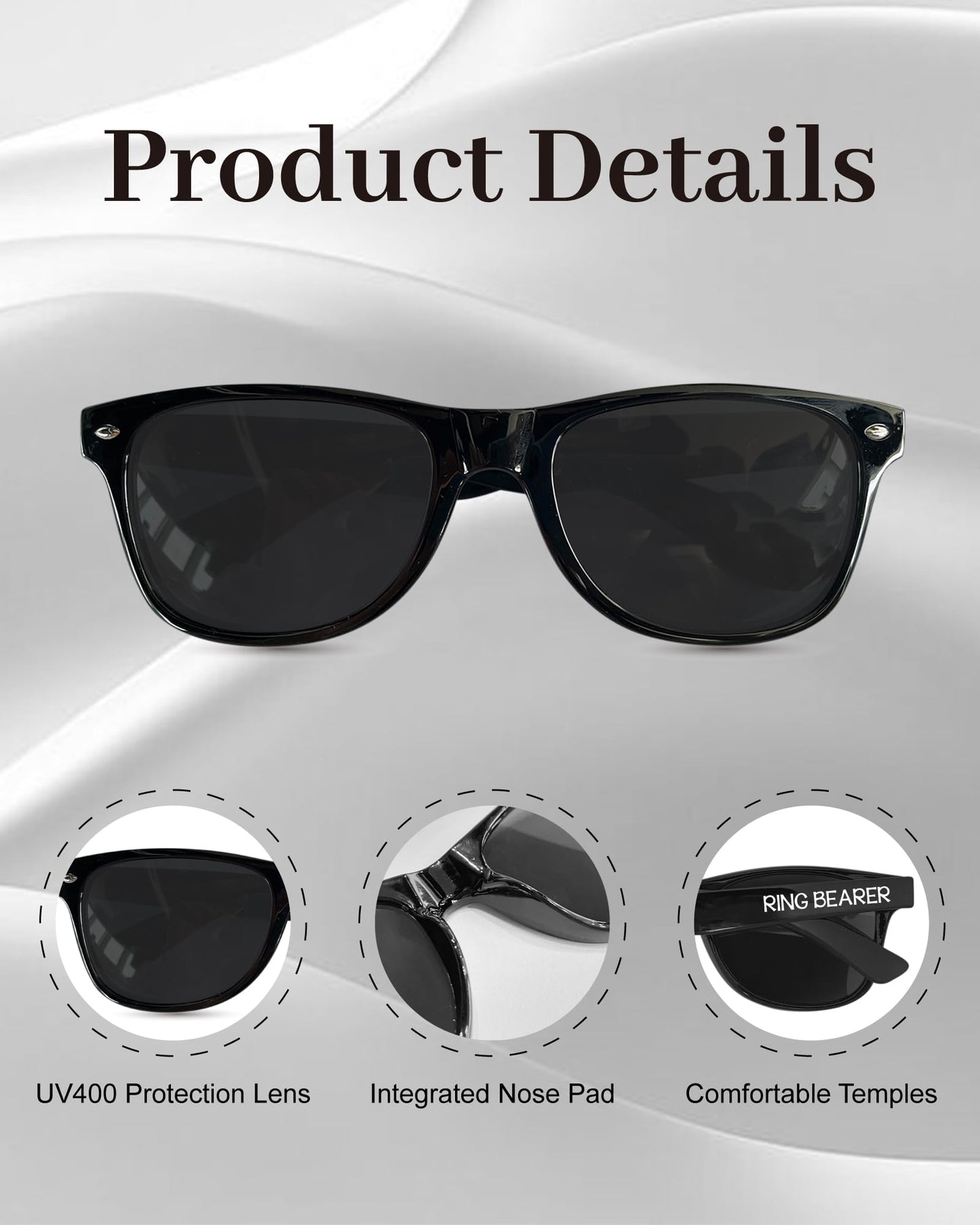 Ring Security Wedding Sunglasses, Ring Bearer Proposal Gifts for Little Boy, Flower Girl Wedding Gift
