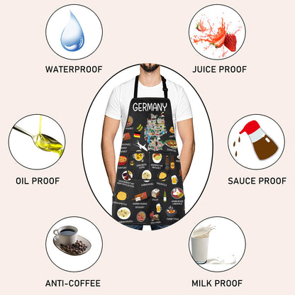 Germany Country Map Europe Cuisine Lover Kitchen Apron Mom Dad BFF German Food Cooking Travel Apron