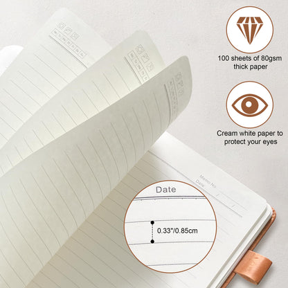 Wedding Officiant Book with Pen, 200 Pages A5 Lined Leather Wedding Journal Notebook, Pastor Ministers Sermon Officiant Gifts for Wedding Day Ceremony Proposal - Brown