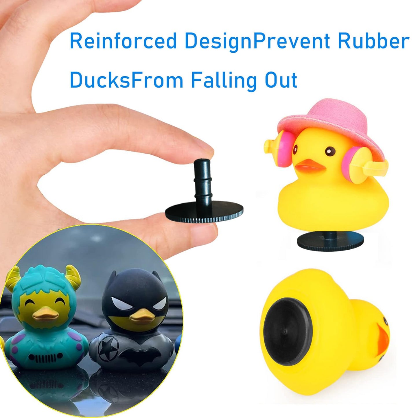10Pcs Duck Plug - Rubber Duck Mount,Flock Locker Rubber Duck Holder for Jeep Dash and Fixed Display,Gift for Jeep Lover Includes Double Sided Stickers Inside (10PCS)