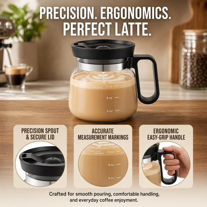 Coffee Pot Mug with Lid, 16oz Glass Mini Coffee Pot Cup, Heat-Resistant Clear Travel Mug, Spill-Resistant Novelty Coffee cup for Office Desk & Coffee Lovers gift