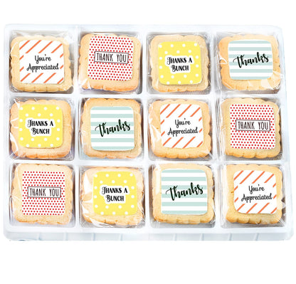 Thank You Gift Basket Decorated Cookies Employee appreciation for Men Women Nurses Employees Teacher Corporate Gifts | Individually Wrapped | 12 Pack | Appreciation Box