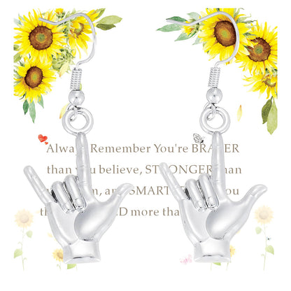Sign Language Earrings Gifts for Women Earrings Friends Teachers Students Deaf Interpreter I Love You Asl Earrings