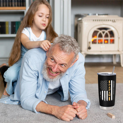 Papaw Fathers Day Gift, Papaw Gifts from Grandkids/Grandson/Grandaughter, Papaw Gifts for Grandpa, Birthday Gift for Papaw, 20 oz Insulated Stainless Steel Tumbler
