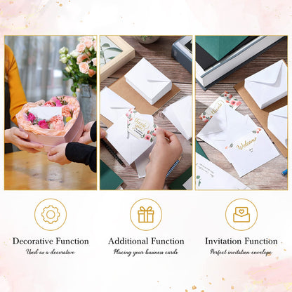 Yahenda 200 Count White Mini Gift Card Envelopes Bulk Wedding Pocket Small Business Paper Envelopes Gift Card Sleeves Greeting Tiny Pocket 4 x 2.7 Inch for Graduation Engagement Birthdays Banquets