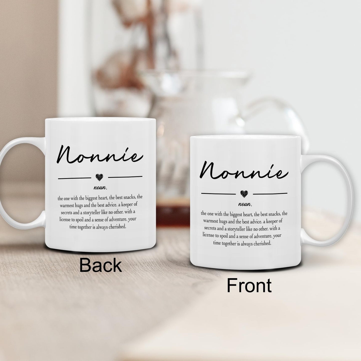 QASHWEY Nonnie Gifts Coffee Mug, Gifts for Nonnies Grandma from Grandkids Grandchildren, Grandma Coffee Mug, Mothers Day Mugs Tea Cup Gift for GrandmaNonnie, Nonnie Definition CoffeeCup Ceramic 11oz