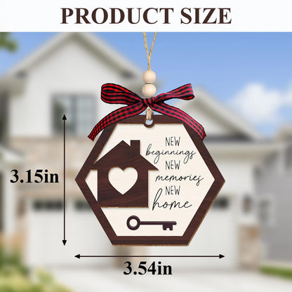 House Warming Gifts New Home - Customizable Housewarming Gifts for Women, Men, Couple, Homeowner, 2026 New Home Gift Ideas, Realtor Closing Gift, Wooden Ornament, New Beginnings Gifts