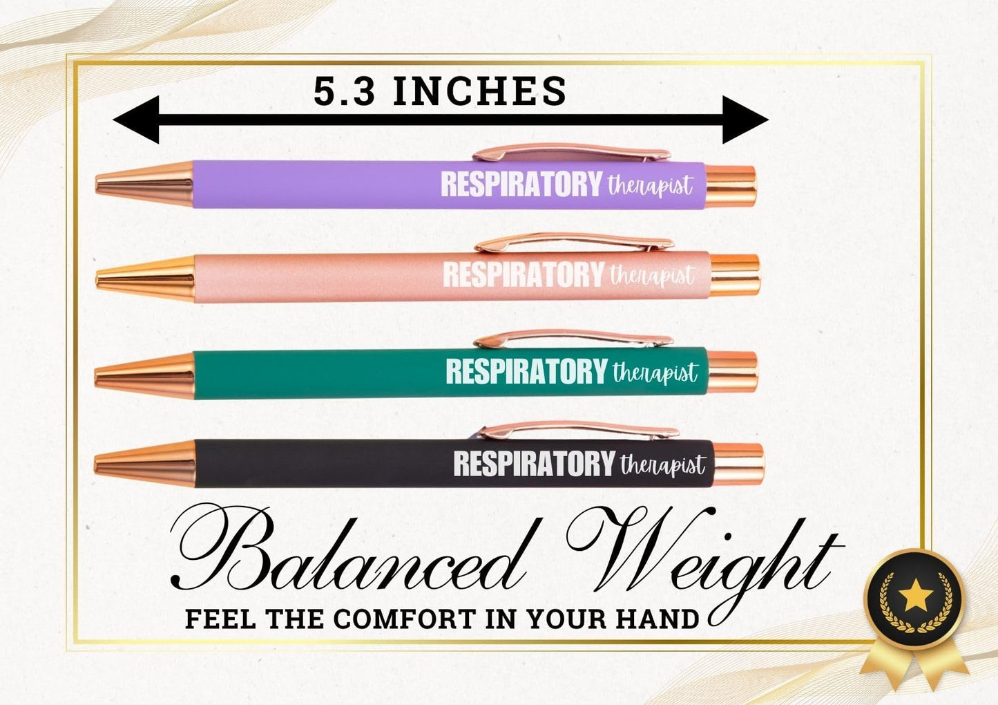 InnoBeta Respiratory Therapist Gifts, Ballpoint Pen Set of 4, Perfect Respiratory Therapist Gifts Idea for Women on Birthday and Christmas