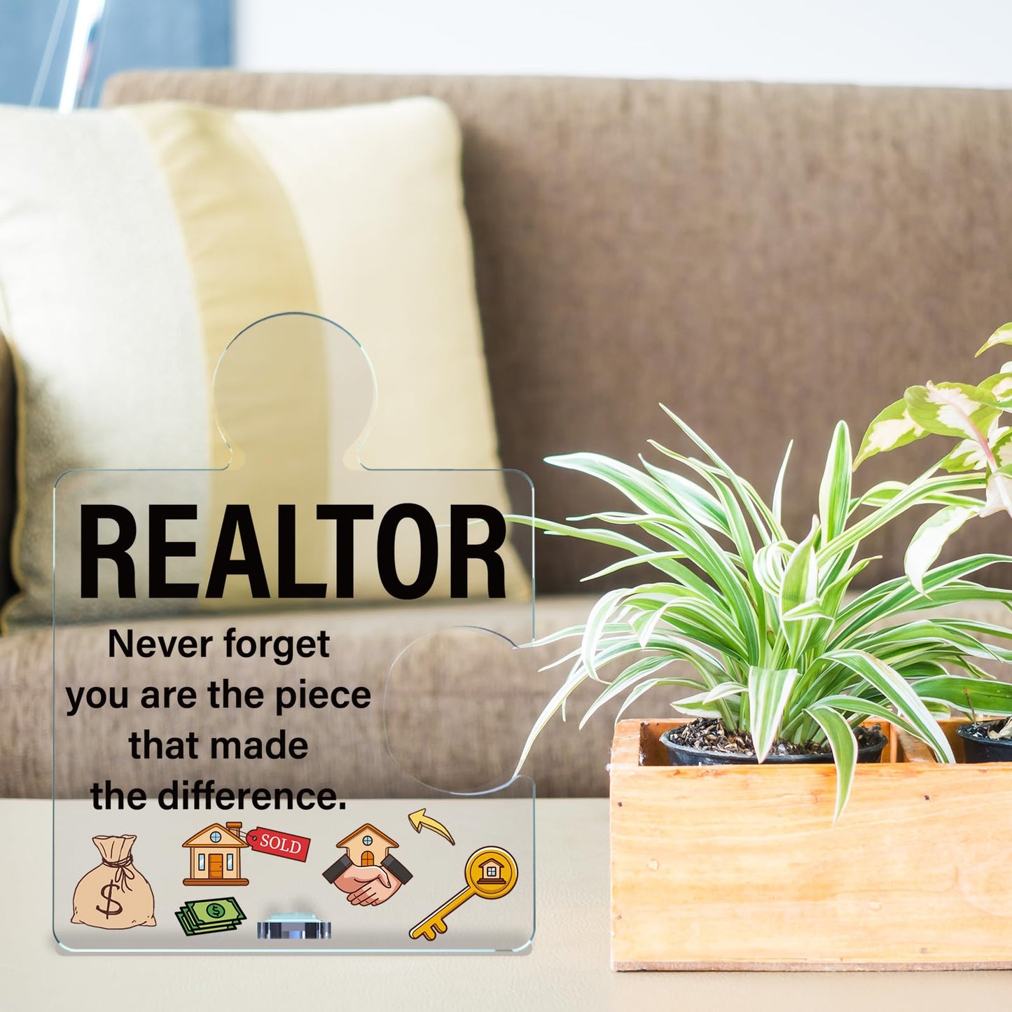Realtor Gifts for Women Men, Thank You Appreciation Gifts for Real Estate Agents, Motivational Realtors Acrylic Puzzle Plaque Sign Office Decor