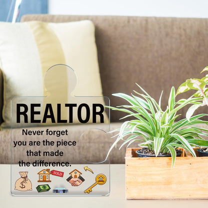 Realtor Gifts for Women Men, Thank You Appreciation Gifts for Real Estate Agents, Motivational Realtors Acrylic Puzzle Plaque Sign Office Decor