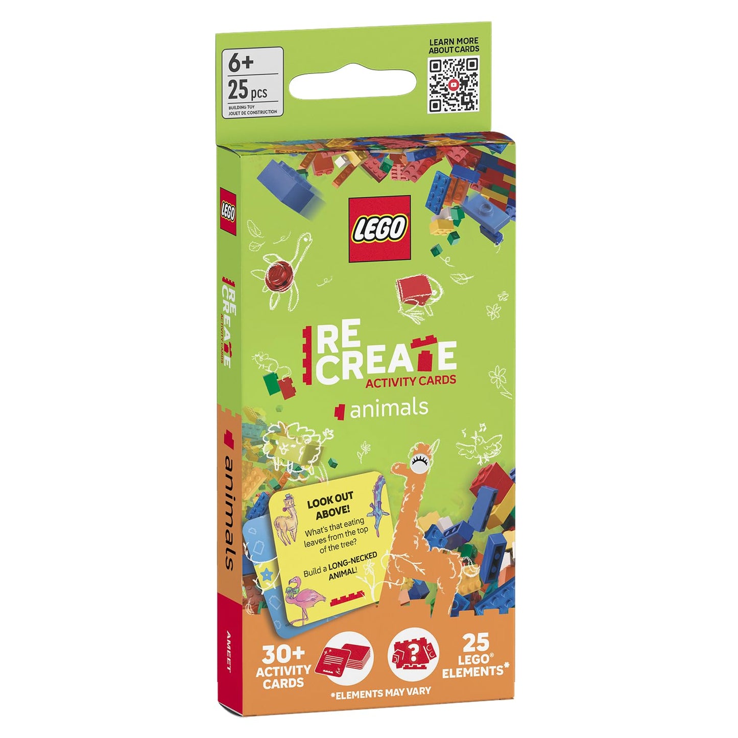LEGO Recreate Activity Cards – Animals | Creative Building Game with 30+ Activity Cards & 25 LEGO Elements | Ages 6+
