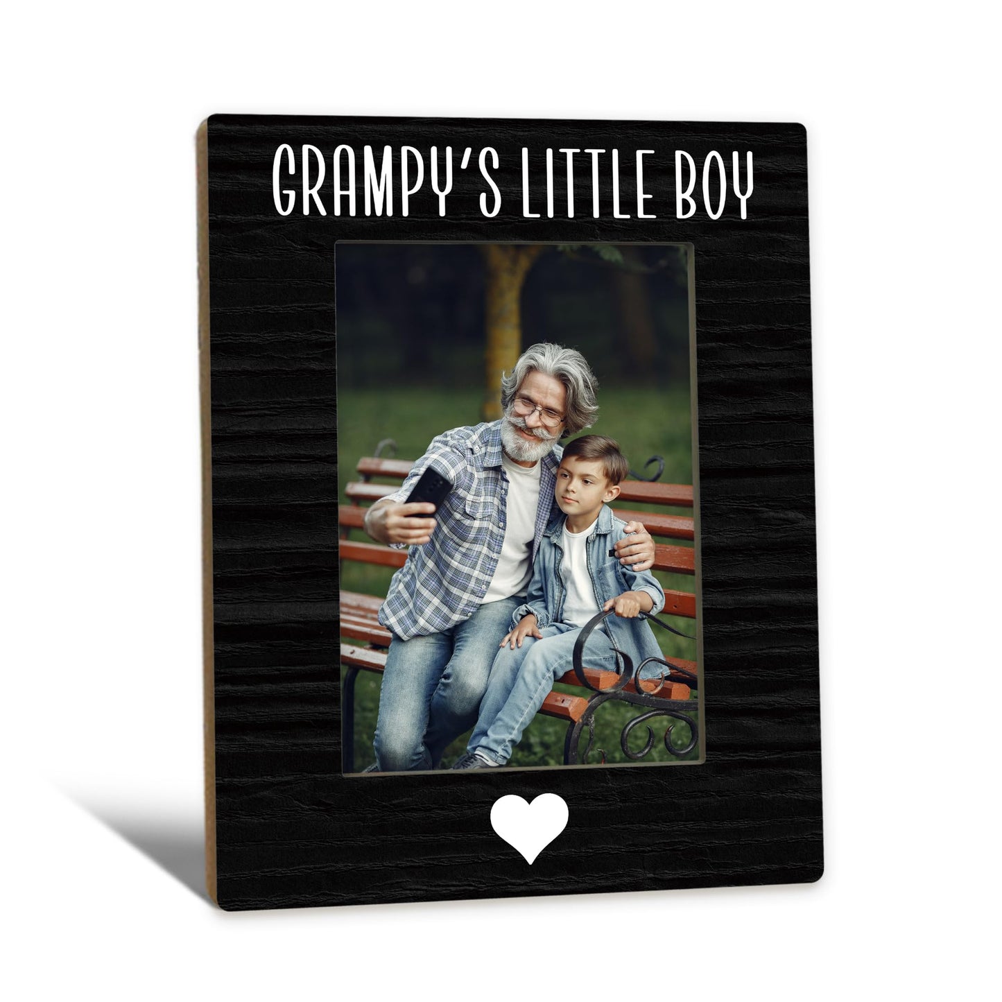 Grampy Gifts Picture Frame 5x7, Grampy Grandpa Photo Frame, Christmas Birthday Gifts for Grampys from Grandson, Grampy's Little Boy Wooden Picture Photo Frames for Desk Home Room Decor