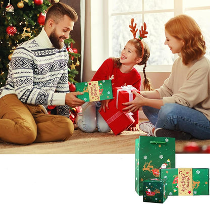Surprise Box Gift Box for Money,Pop Up Explosion Cash Gift Box for Christmas Money Surprise Gift Set (Christmas,12 Pages green)