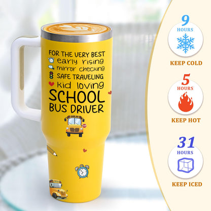 Lifecapido Bus Driver Appreciation Gifts, Best Bus Driver Ever 40oz Tumbler with Greeting Card, Bus Driver Gifts Thank You Gifts Birthday Gifts Christmas Gifts for Bus Driver School Bus Driver, Yellow